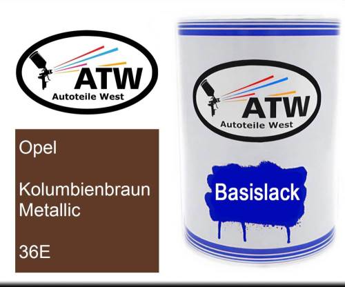 Opel, Kolumbienbraun Metallic, 36E: 500ml Lackdose, von ATW Autoteile West.